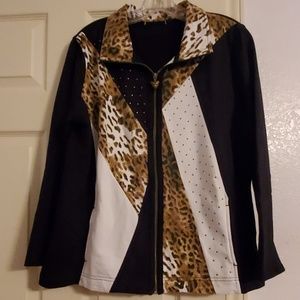 Black and Leopard print cotton jacket